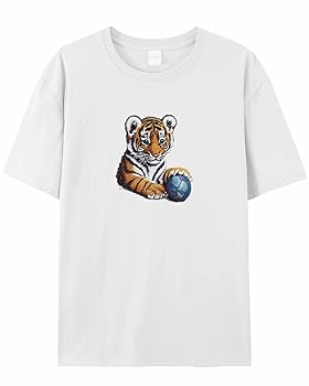 Graphic Women's T-Shirt Tiger Animal Embroidery Cotton Top Graphic Women's T-Shirt Tiger Animal Embroidery Cotton Top