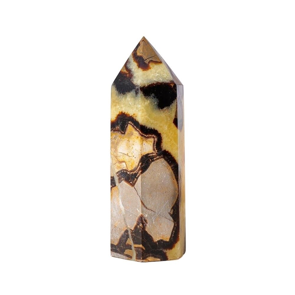 KJEBVHIRS StoneTortoise Shell Stone Crystal Point Column Large Size Septarium Wand Home Decoration Tower Ornaments (Size : 500-600g)