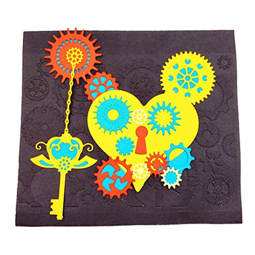 WuLi77 Carbon Steel Cartoon Gear Heart Metal Cutting Dies for Card Making, Embossing Stencil for Scrapbooking DIY Album Paper Card Art Craft Decor steampunk buy now online