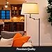 Brightech Caden LED Floor Lamp - Tall Standing Lamp with Swing Arm for Living Rooms & Offices - Industrial Bronze