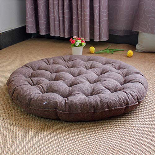 Cojín de meditación para yoga, diseño cuadrado grande con acolchado grueso, almohada de suelo de lino para mayor comodidad y apoyo, ideal para niños y mascotas, cojín de asiento suave para meditación