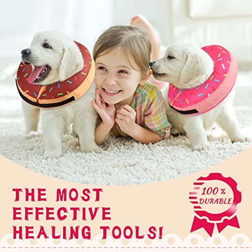 Inflatable Soft Dog Cone Collar For Small Medium Large Dogs & Cats Alternative After Surgery, Blow Up Pet Donut Neck Cone Prevent From Biting & Scratching, Comfy Adjustable Recovery Pillow Collar #TOP4