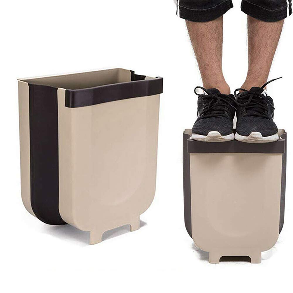 Montado En La Pared Plegable Cubo De La Basura, Del Gabinete De Cocina Puerta Colgando Papelera, Papelera De Basura Coche Puede Montado En La Pared Plegable De Limpieza,Plata