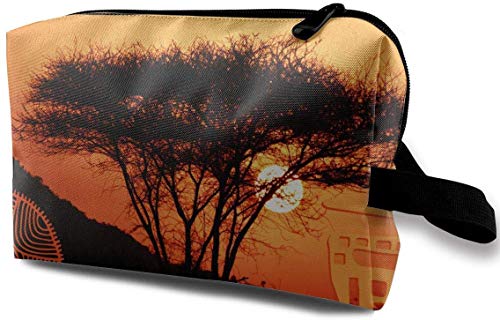 Preisvergleich Produktbild Kulturbeutel, Motiv: Baum unter dem Sonnenuntergang