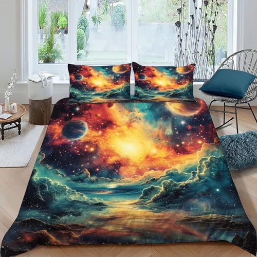 Housses de couettes lit 220x240cm fermeture éclair microfibre imprimé - 2