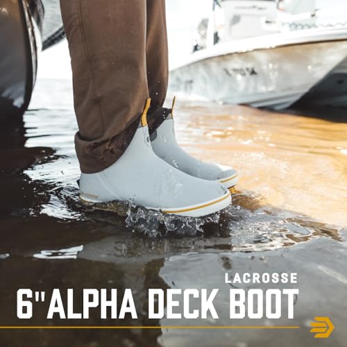 Image of LaCrosse Alpha Deck Boot 6-Inch - Waterproof Shoes for Men - Slip-Resistant Outsole & Deck Boots for Men - Quick-Dry Air-Circ Lining & Fishing Shoes