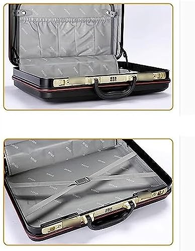 PAREKS Briefcase Portable Password Box Documents Data Box Tools Instrument Box Boarding Travel Box Cash Suitcase (Color : Red, Size : 16in) (Color : Red, Size : 16in)4