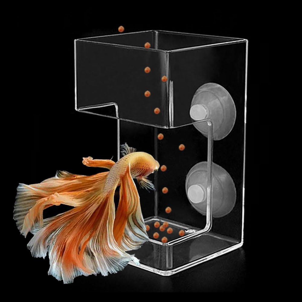 Dbeans Flourithing automatic fish feeder,Shaped fish feeding ring,Reduced Filter Clogging Tank Suitable for All Kinds of Food Tank Accessories,Transparent, clear and visible