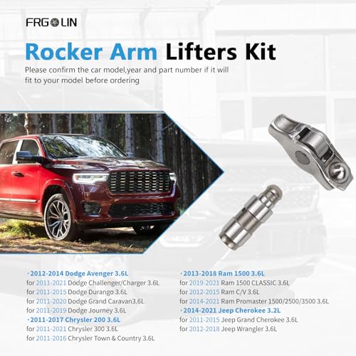 Image of 24Pcs Rocker Arm Lifters Kit Compatible with Chrysler Jeep Grand Cherokee Dodge Charger Ram 1500 3.6L Pentastar 2011-2021 Replaces 5184296AH 5184332AA