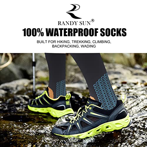Image of RANDY SUN Waterproof Socks, Unisex Hiking Wading Trail Running Kayaking Crew Socks