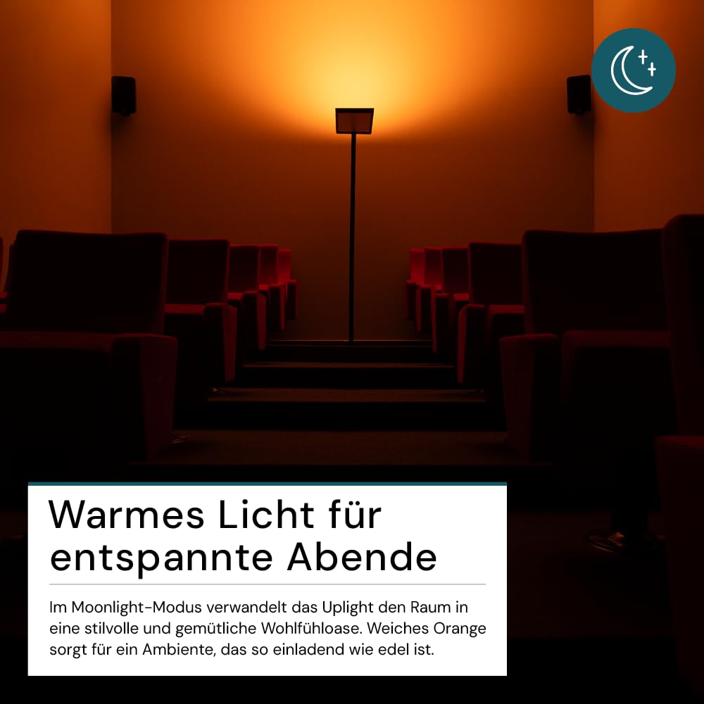 LUXULA Büro Stehlampe LED dimmbar Vollspektrum 4000K Neutralweiß 2x 50W 7000lm schwarz