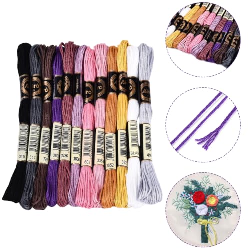 Image of 12 Skeins 105 Yards Gradient Embroidery Yarn Thread for Crafts