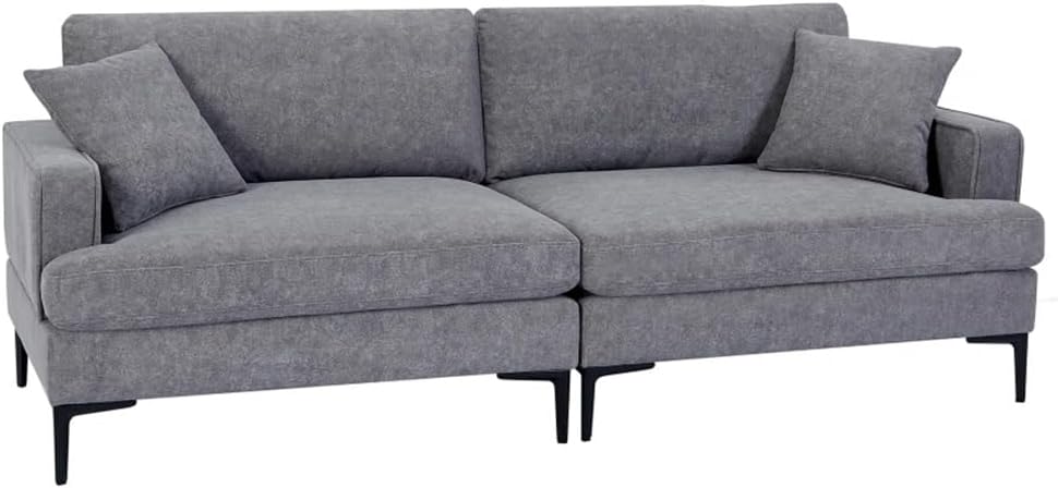 Stylish Upholstered Loveseat with Metal Legs Seat Capacity, Suit for Living Room