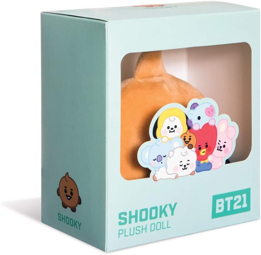 AURORA, 61376, BT21 Official Merchandise, Baby SHOOKY Sitting Doll 5In, Soft Toy, Brown
