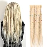100% Echthaar Dreadlock Extensions 20 Zoll 10 Stränge/Pack Handgemachte Crochet Dreadlocks Extension Für Frauen/Männer Dreadlocks Haar (Blond Farbe)