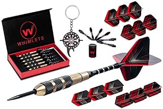 Whimlets Steel Tip Darts Set - Professional Darts with Extra Aluminum Shafts, O-Rings