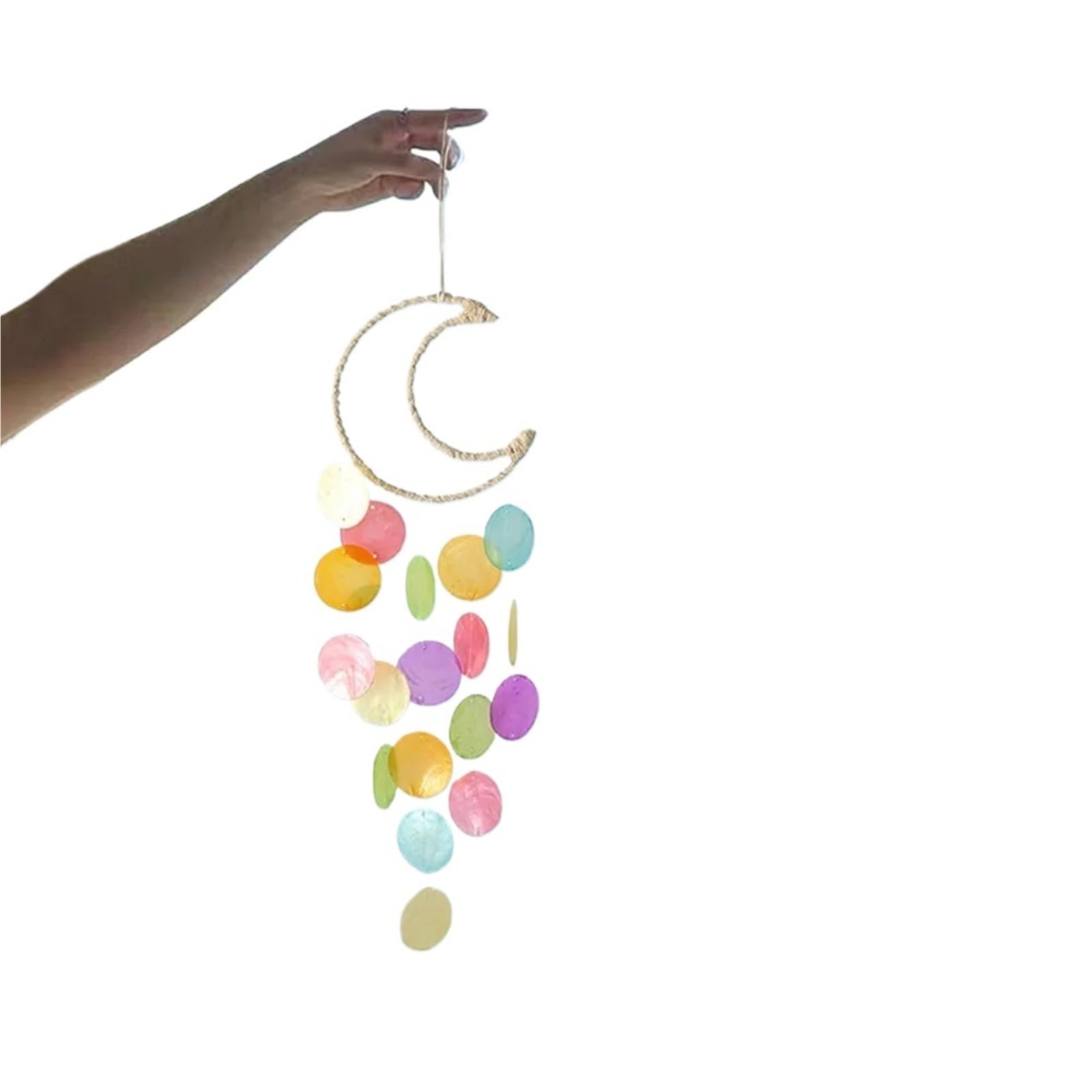 Seashell Wind Chimes - Outdoor Indoor Hanging Dream Catchers(Colorful moon)