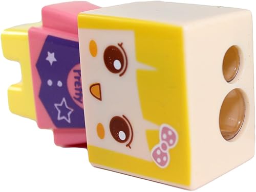 Miniatura 6 de Gullor Juego de 4 sacapuntas con manivela elegante y lindo silencioso para la escuela, la oficina y el hogar, forma de niños