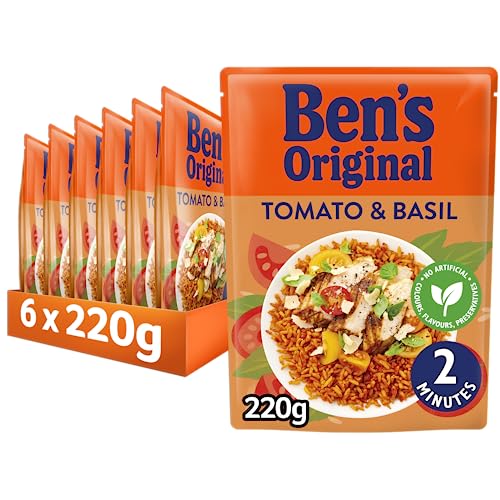 BENS ORIGINAL Tomato and Basil Microwave Rice Bulk Multipack 6 x 220g pouches