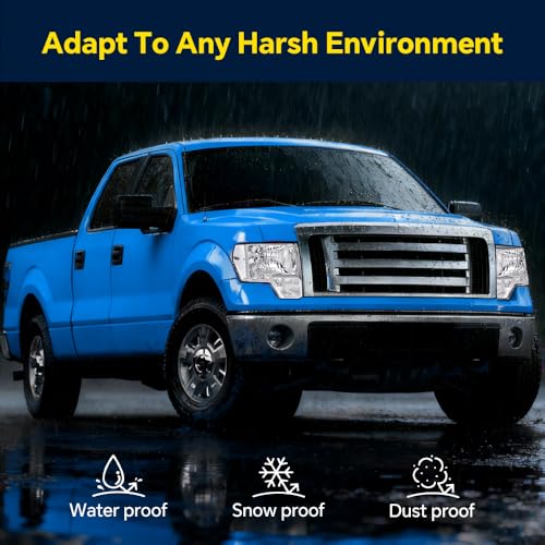 Image of GRAND ORANGE Pair Headlights Assembly, Compatible with Ford F150 2009-2014, Left Driver & Right Passenger 2PCS Headlamps, Clear Lens Chrome Housing Clear Reflector, DL3Z13008A FO2502289