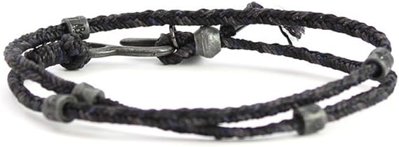 Amazon ワカミ ダブルラップ ブレスレット Boho ジュエリー 女性用 メンズ チャーム ブレスレット ワックス糸と亜鉛合金メタルビーズ フェアトレード 6 10インチ ヒッピー ブレスレット 職人によるハンドメイド インディーブレスレット 6 Inches 亜鉛