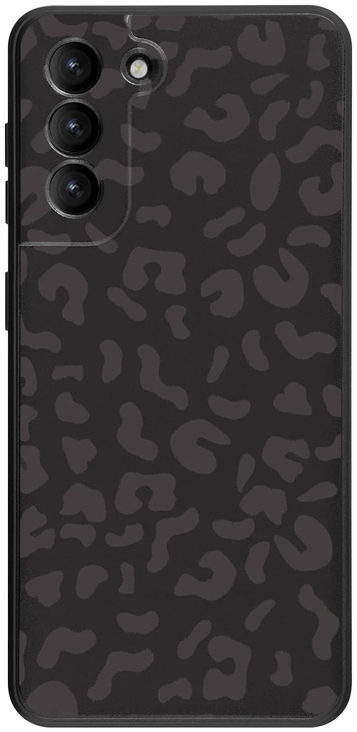 KUMTZOCompatible with Samsung Galaxy S22+ Plus Leopard of The Night Print Case, Black Leopard Cheetah Pattern Silicone Soft TPU Protective Cover for Women Girls 5G 6.6 Inch