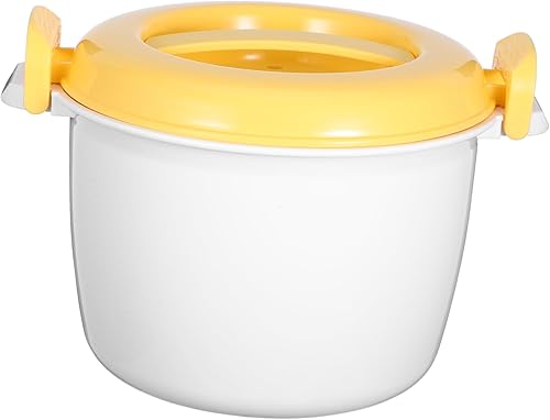 Miniatura 10 de UPKOCH Mini olla arrocera para microondas, olla de cocción al vapor, recipiente para cocinar pasta, recipiente de alimentos para microondas, olla de
