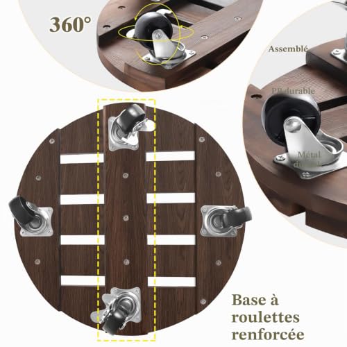 Support plantes roulettes extérieur pour déplacer pots lourds HOHY - 5