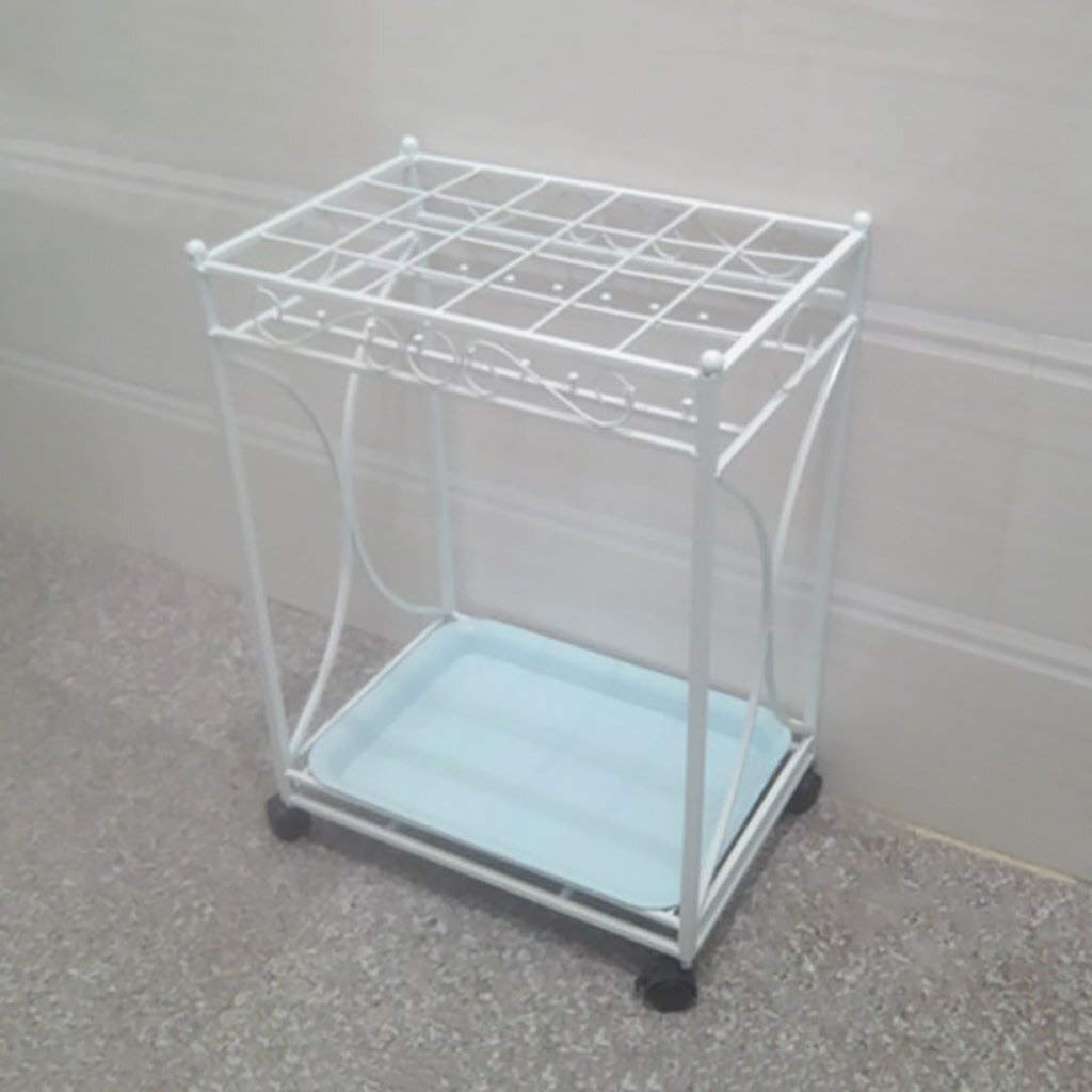 Support de rangement porte-parapluie MiroDo blanc avec crochet pour bâton de marche