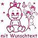 Hoffis Premium Babyaufkleber mit Name/Wunschtext Baby Kinder Autoaufkleber - Motiv 1309 (16 cm) - Farbe und Schriftart wählbar