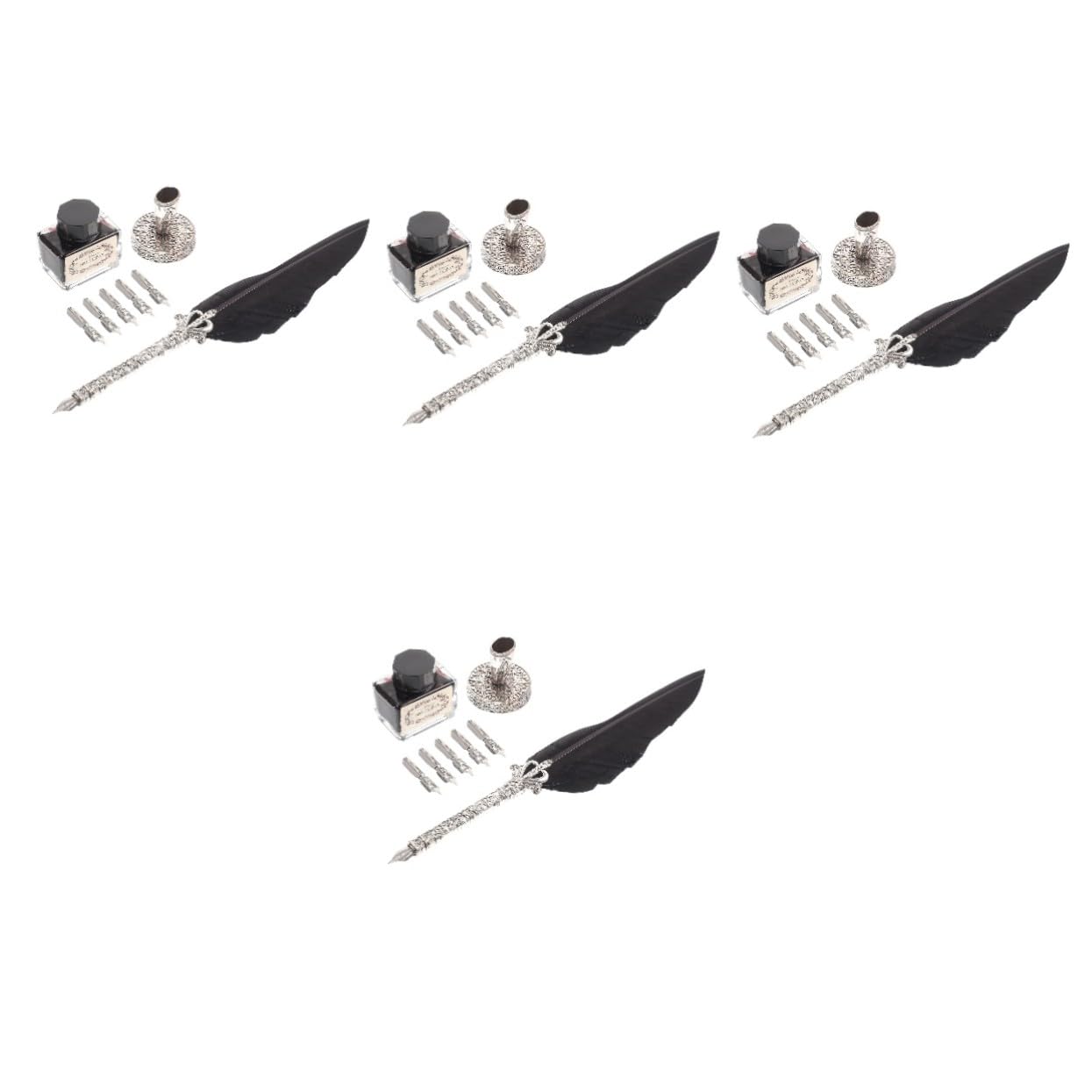 4 Ensembles Stylos Plume Décoratifs Stylo à Encre pour Calligraphie Signature et Écriture Professionnelle