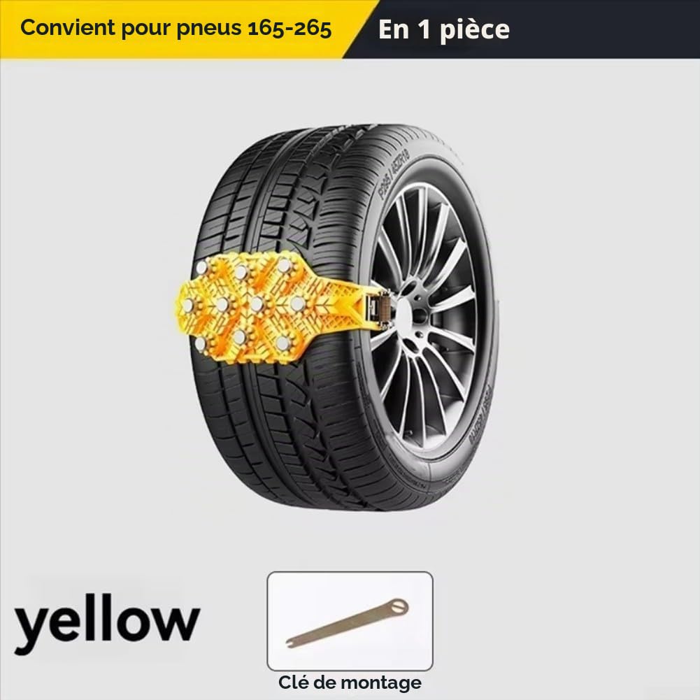 Lot de 4 chaînes à neige antidérapantes pour pneus de voiture, sangles de traction en acier TPU avec boucles réglables pour routes verglacées, terrains boueux et sécurité de conduite en plein air