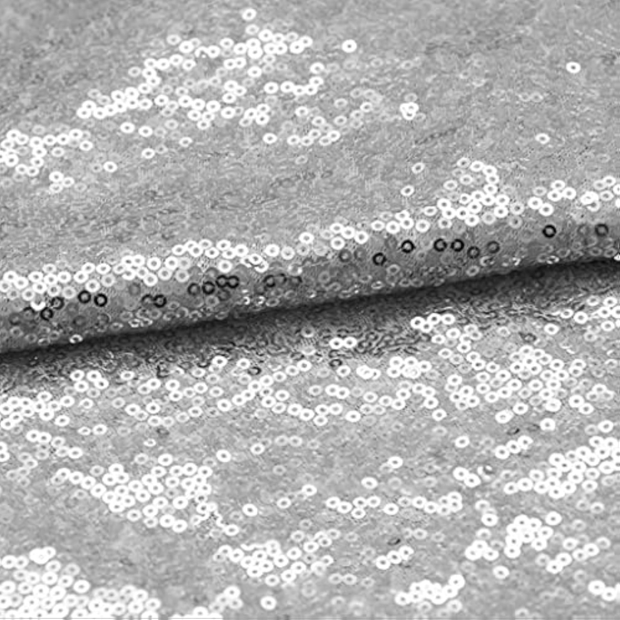 Seamless Sequin Tablecloth for Sparkly Decoration, Silver