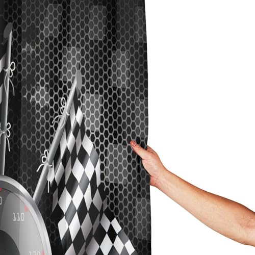Rideau de douche imprimé drapeau carreaux accessoires salle de bain