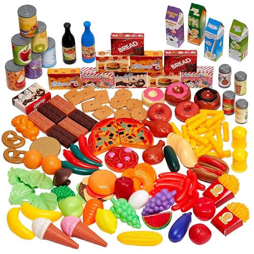 THE TWIDDLERS - 150 Juguetes de Comida para Niños, Set Cocina Niños Alimentos Juguete, Mini Comida Plástico, Juego de Cocina de simulación Desarrollo imaginativo