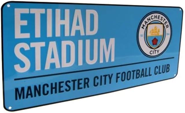 Manchester City F.C. Unisex Official Colour Street Sign, Multi-Colour, One Size UK