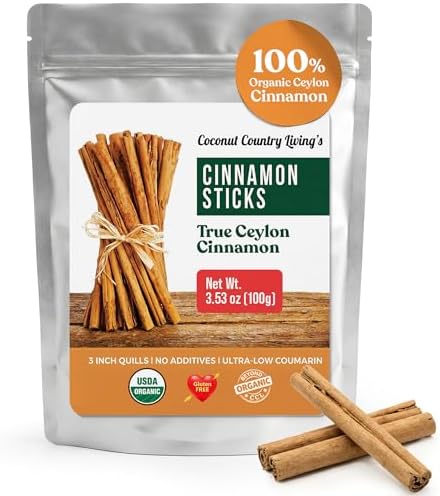 Organic Ceylon Cinnamon Sticks 3.5 oz - True Cinnamon from Sri Lanka