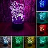 Cartoon My Hero Academia Himiko Toga Anime Figure 3D LED Optical Illusion Bedroom Decor Table Lamp...