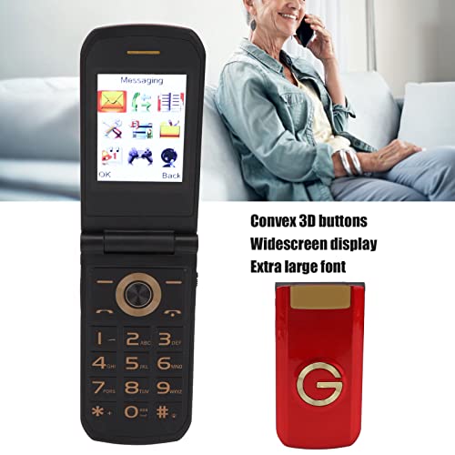 Flip Phone For Seniors,Unlocked Senior Flip Cell Phone With Big Buttons Gsm Flip Phone For Elderly,Fast Dial,Camera,Radio,Calculator,Calendar (Red) #TOP1