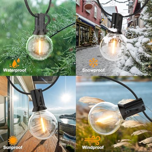 GPATIO Outdoor String Lights, 100FT G40 Bulbs Shatterproof Patio Lights, Waterproof Dimmable Hanging Outdoor Lights, Con - Additional View
