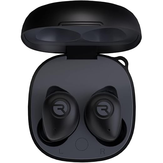 Raycon Fitness Bluetooth True Wireless Earbuds with Built in Mic 56 Hours of Battery, IPX7 Waterproof, Active Noise Cancellation, Awareness Mode, and Bluetooth 5.3 (Black)