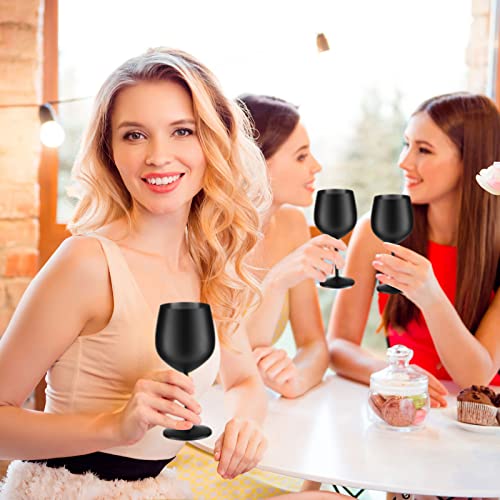 8 Set Stainless Steel Wine Glasses 18 Oz Stainless Steel Stem Wine Glasses Unbreakable Black Stainless Steel Wine Goblets Metal Wine Glass For Indoor Outdoor Pool Wedding Anniversary Holiday Party #TOP5