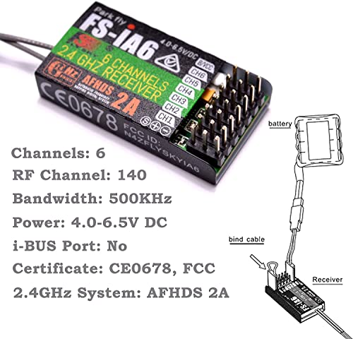 GoolRC Flysky FS i6 AFHDS 2A 2.4GHz 6CH System Fernsteuerung für RC Hubschrauber Segelflugzeug mit FS iA6 Empfänger