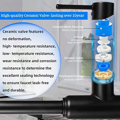 Touchless Kitchen Sink Faucets With Pull Down Sprayer, Anbsr Kitchen Faucet With Pull Out Sprayer Single-Hole And 3 Hole Deck-Mount, 3 Mode Single Handle Oil Rubbed Bronze Touch Kitchen Faucet #TOP3