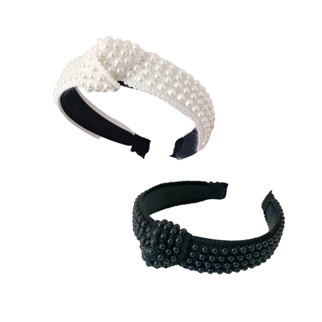 FRCOLOR 6pezzi Fasce Per Con Perle Da Cerchietti Eleganti Bianco e Nero Per Donne e Ragazze Accessori Minimalisti Per Cerimonie e Occasioni Speciali