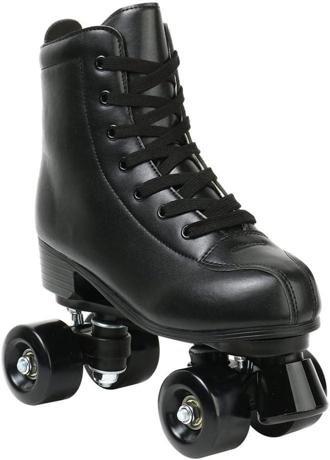 Gets Womens Roller Skates Light Up Wheels, Artificial Leather Adjustable Double Row 4 Wheels Roller Skates Shiny Skates for Teens,Adult