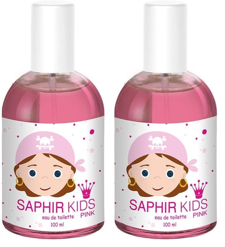 PARFUMS SAPHIR Kids Pink - Eau De Toilette Para Niñas, color Rosa, 100 ml (Paquete de 2)