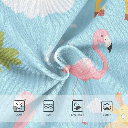 Wusikd Cute Giraffes Clouds Girls' Underwear Cotton Pink Flamingos Girls Briefs Soft Toddler Underwear 2T3