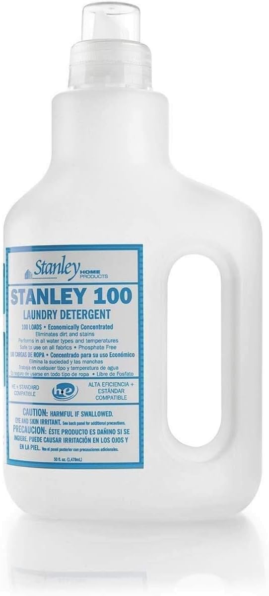 - Stanley Home Products 100 Laundry Detergent - Fragrance & Dye Free Cloth Cleaning Product - Unscented, Skin & Color Safe Fabric Cleaner For Washing Infant/Baby Clothes, Sheets & Delicate Cloth