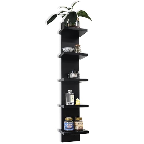 Homaterial 5 Tier Shelvesl, Vertical Column Wall Decor Mount Floating